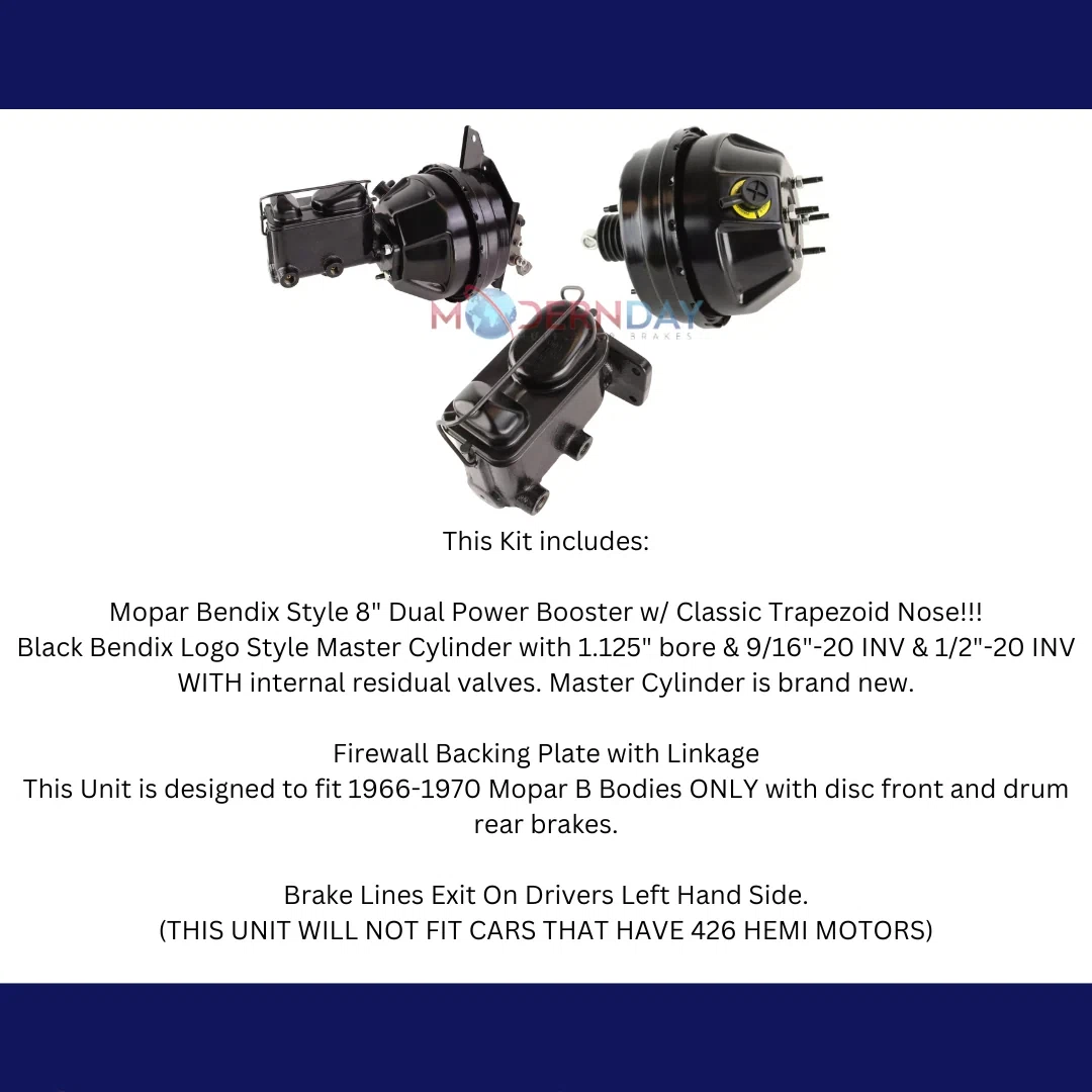Fits Mopar 1966-1970 B Body Booster Conversion Kit BCK8536-1
